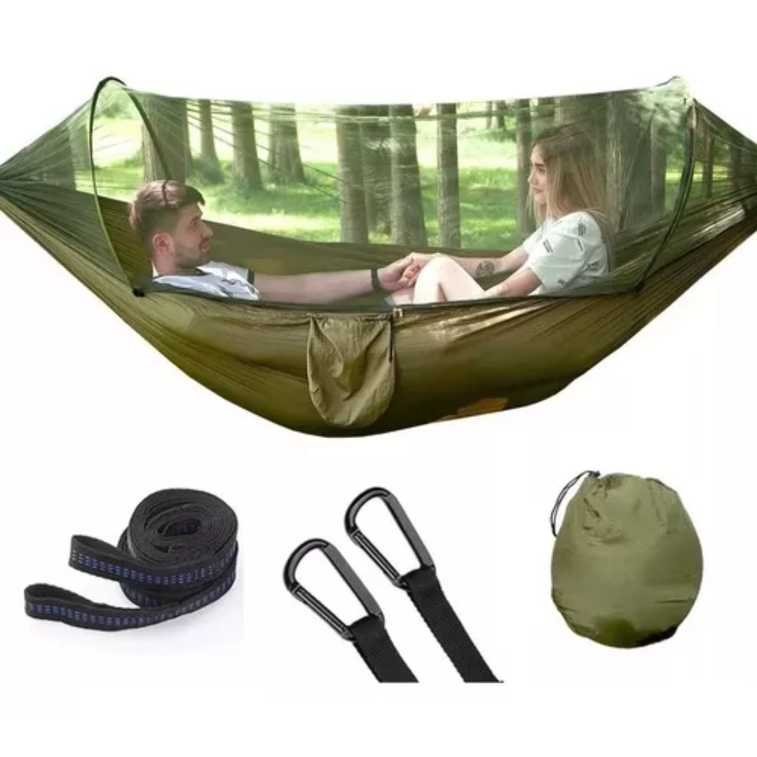 Hamaca Portátil con Toldillo Anti Mosquitos