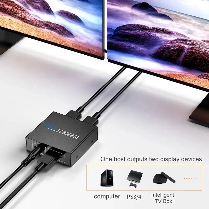 Multiplicador de Salida HDMI 1 Entrada 2 Salidas 4K