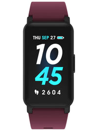 Active 3 Unisex Adult Smartwatch Fitness Tracker, Merlot, Silicone Strap