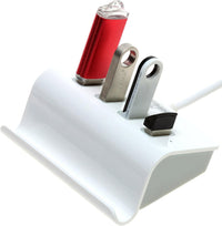 M-325 USB 3.0 4-Port Portable Hub (NOT a Charger) with 2-Foot USB 3.0 Cable - 4-Port Hub with Stand (Silver)