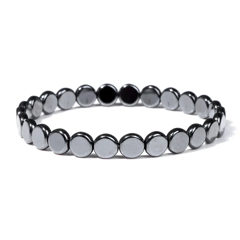 Men Hematite Bracelet Loss Weight No-Magnetic Black Hematite Bead Bracelet Healing Health Therapy Balance Pulsera Jewelry Gift