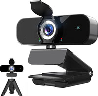 Webcam for Computer, USB Plug&Play, Auto Low Light Correction, Privacy Cover, Tripod, Wide Angle for Meeting/Online Video/Zoom, Web Cam with Microphone (1080P)