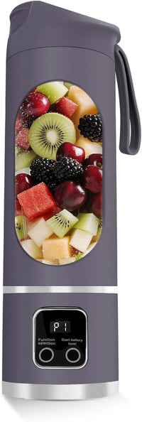 Portable Blender for Smoothies, 500ML USB Rechargeable Juicer Cup (Purple) | 12-Blade Personal Smoothie Blender, Mini Mixer for Protein Shakes, Travel, Gym, Office and Home