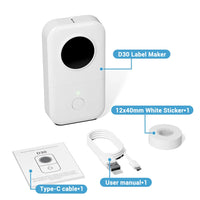 Phomemo D30 Mini Label Printer Wireless Bluetooth Label Printer Portable Pocket Label Printer