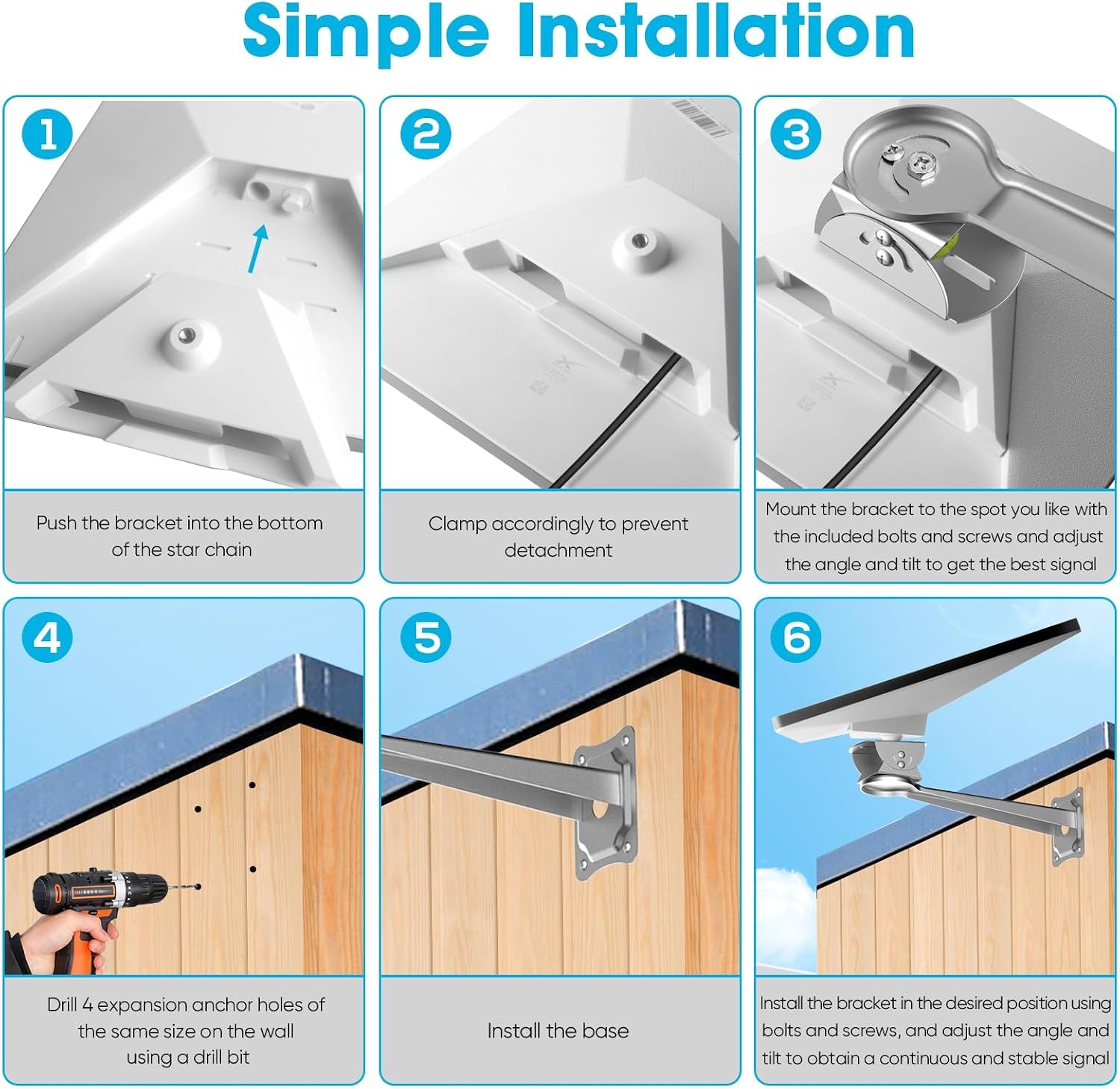 Starlink Mini Adjustable Wall Mounted Kit Accessories, Including 1/4 Inch Nut Base Adapter, Suitable for Connecting and Fixing Starlink Mini Devices