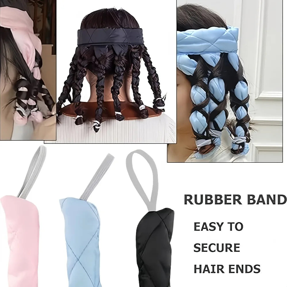 2Pcs Heatless Curling Iron Headbands Night Cap Octopus Curling Iron Soft Overnight Curling Iron Soft Headband Hair Styling Tools