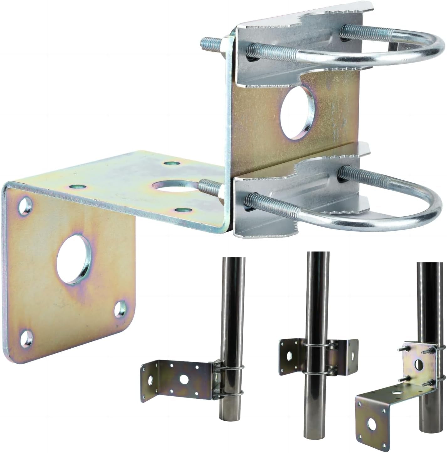 Starlink Wall Mount, Star Link Pole Mount,Antenna Mast Clamp with U-Bolt Assembly,Antenna Pole Mount Bracket for outside Home Antenna Pole Holder with ¾ Hole.