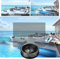 Phone Camera Lens, 198 Fisheye Lens + 120 Super Wide-Angle Lens + 20X Macro Lenses Camera Photography Accessories Kit Gadgets for Iphone Samsung Android Smartphone