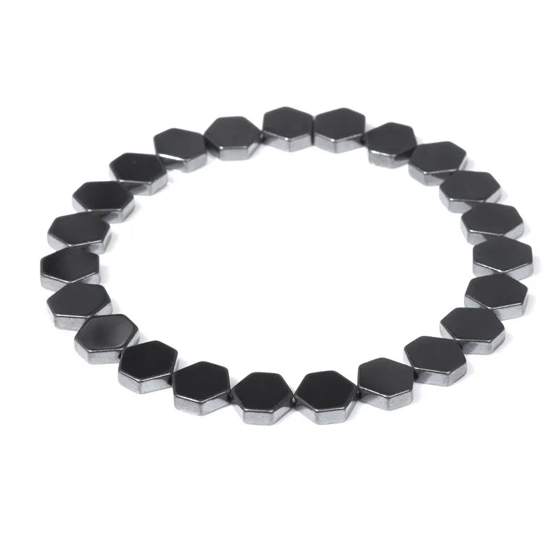 Men Hematite Bracelet Loss Weight No-Magnetic Black Hematite Bead Bracelet Healing Health Therapy Balance Pulsera Jewelry Gift