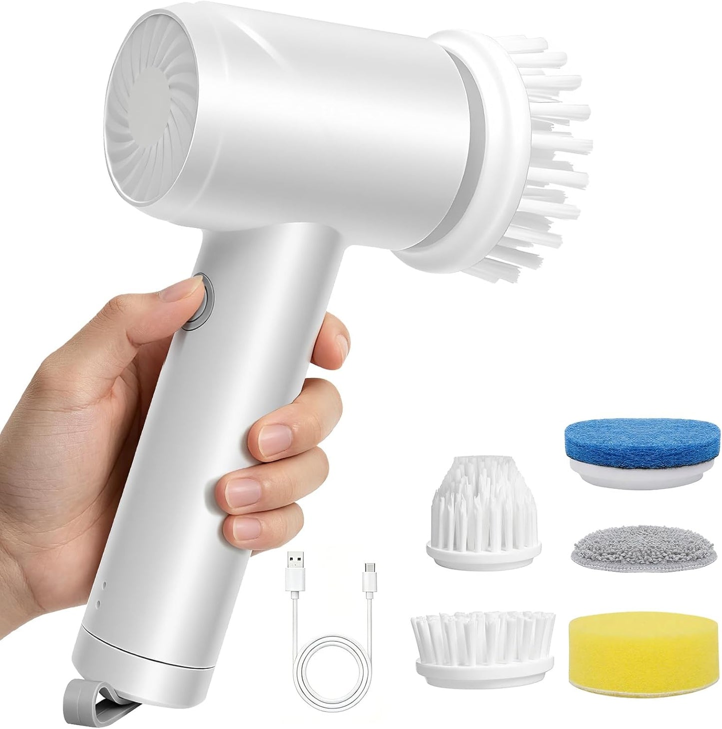 Cepillo Eléctrico Giratorio para Limpieza de Baño y Cocina