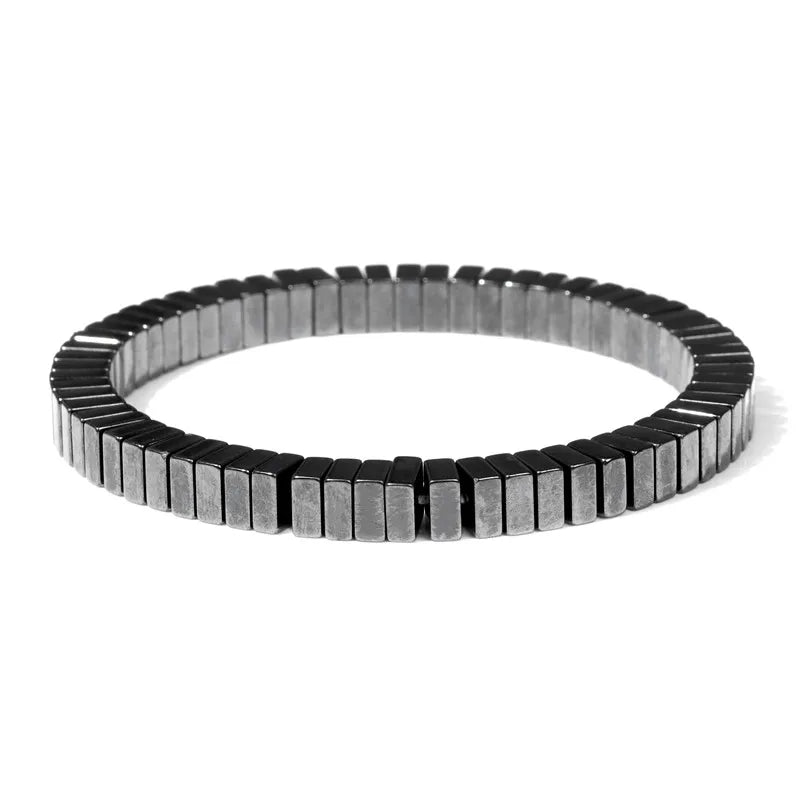 Men Hematite Bracelet Loss Weight No-Magnetic Black Hematite Bead Bracelet Healing Health Therapy Balance Pulsera Jewelry Gift