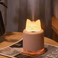 Mini Humidifier-Cute Cat Mist Humidifier for Kids Bedroom, Small Ultrasonic Humidifier for Home Car Office with USB 2 LED Colors, Waterless Auto Shutoff, Quiet 300Ml (White)