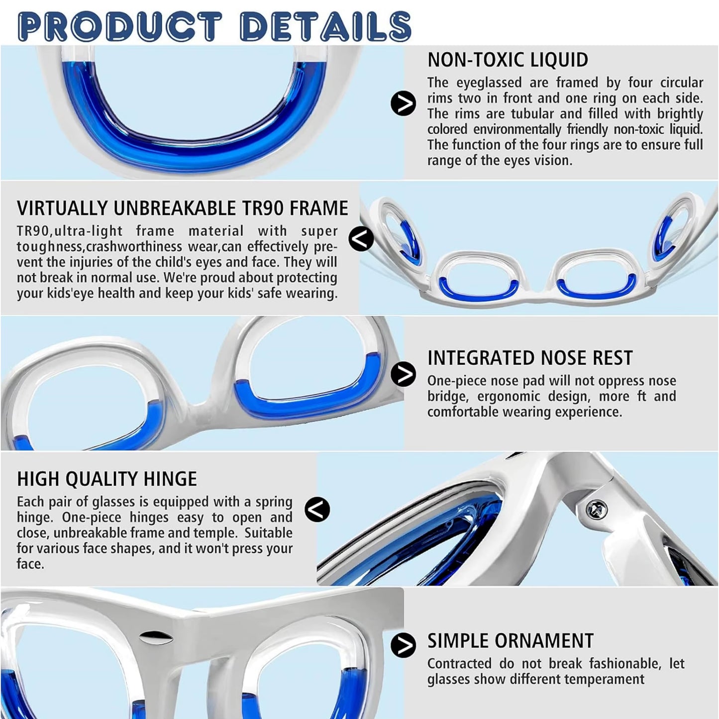 Kids' Motion Sickness Glasses - Ultra-Light Travel Essential for Car/Air/Sea and Cruise | Nausea Relief