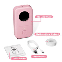 Phomemo D30 Mini Label Printer Wireless Bluetooth Label Printer Portable Pocket Label Printer