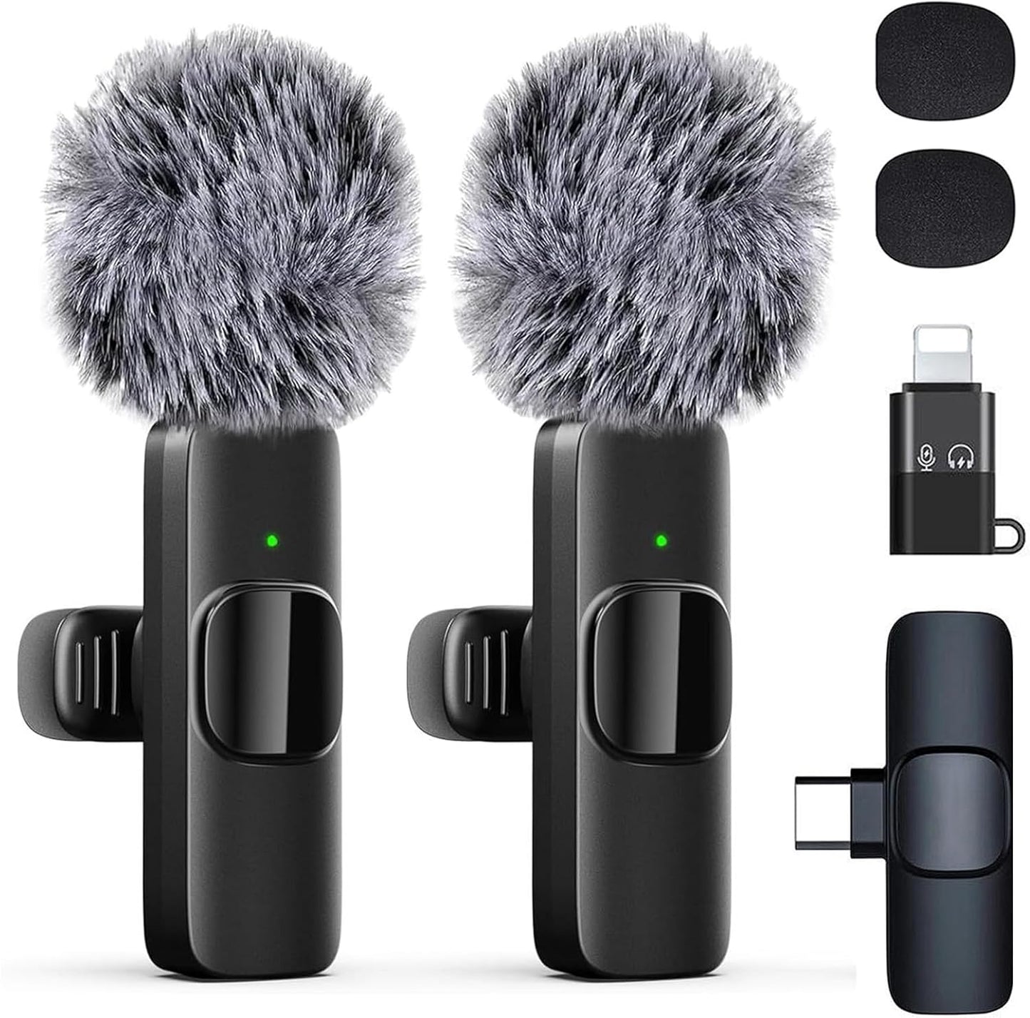 Professional Wireless Lavalier Microphone for Iphone, Ipad, Android Phone, Mini Microphone, Wireless Lapel Mic for Video Recording, Interview Podcast Vlog Youtube Tiktok for Content Creators