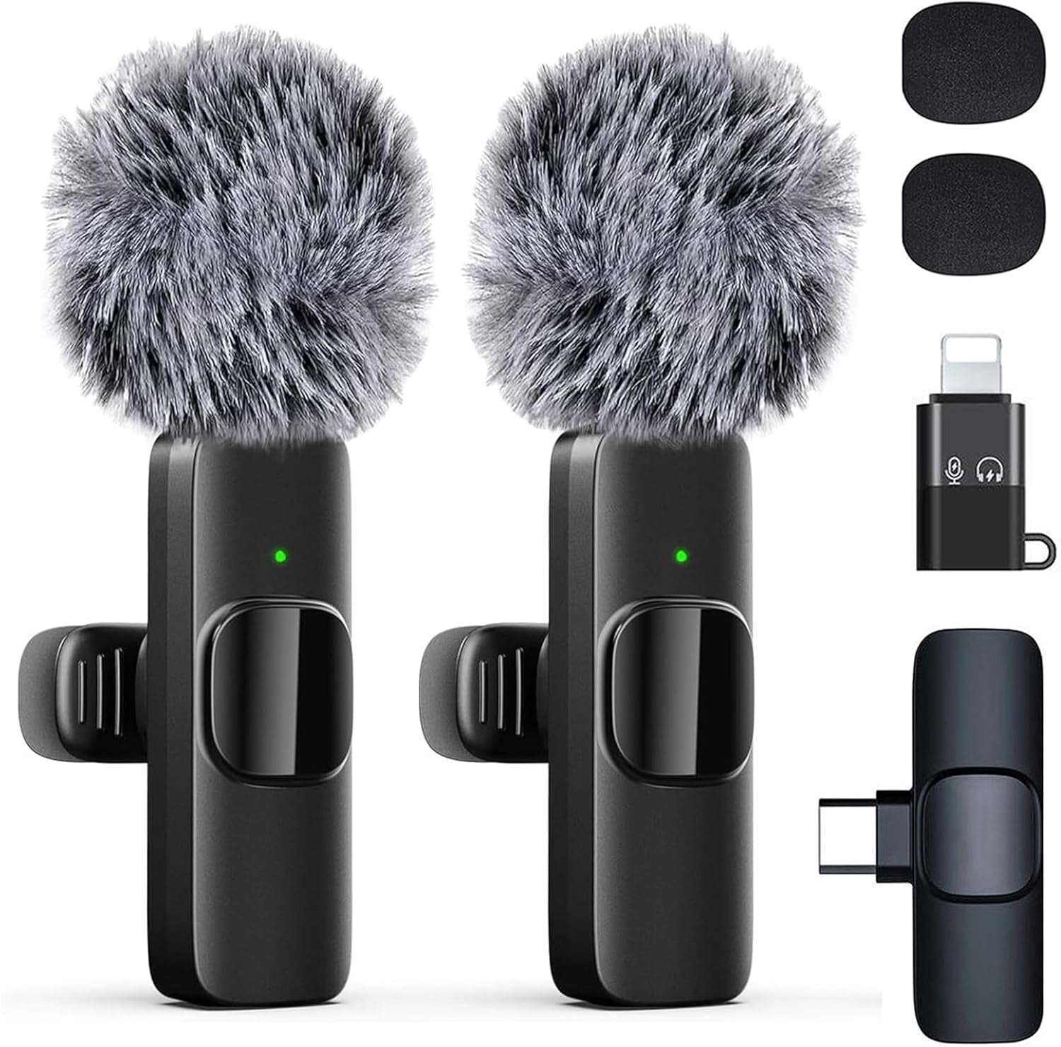 Professional Wireless Lavalier Microphone for Iphone, Ipad, Android Phone, Mini Microphone, Wireless Lapel Mic for Video Recording, Interview Podcast Vlog Youtube Tiktok for Content Creators