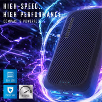 Endurance AC 10,000Mah, Portable Power Bank Charger with Built-In Wall Plug, Black