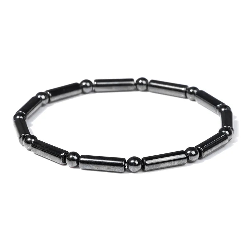 Men Hematite Bracelet Loss Weight No-Magnetic Black Hematite Bead Bracelet Healing Health Therapy Balance Pulsera Jewelry Gift