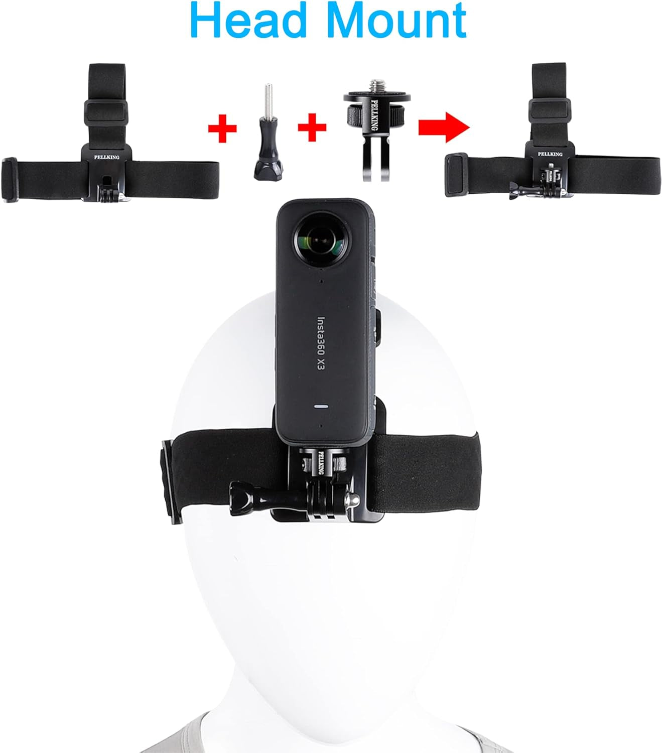 Kit de Correas 4 en 1 para Insta360 (Pecho, Cabeza, Cuello, Mochila)