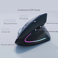 Wireless Mouse Ergonomic Vertical Illuminated Silent Rechargeable Bluetooth Mouse Portable Gaming Office Universal Mouse