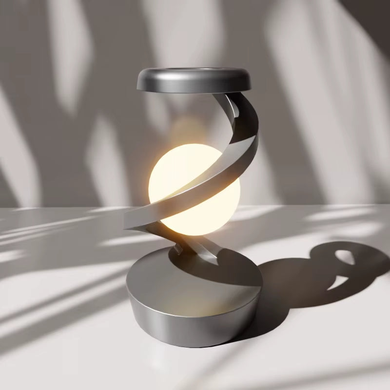 Creative Table Lamp, Rotating Floating Lampwith 15W Wireless Charger, Mobile Phone Wireless Charger, RGB Atmosphere Night Light