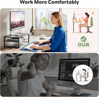 2-Tier Computer Monitor Stand Riser, Desk Organizer for Monitor, Black