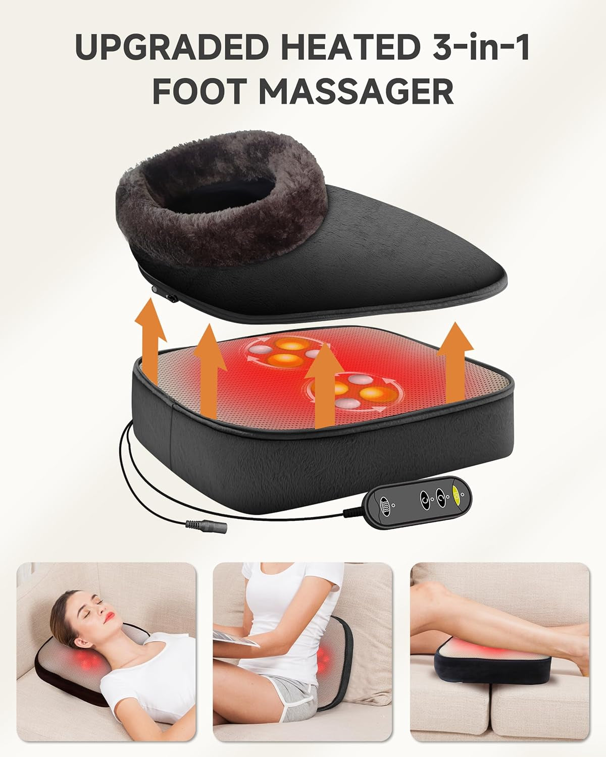 Masajeador de Pies Shiatsu con Calor 2 en 1