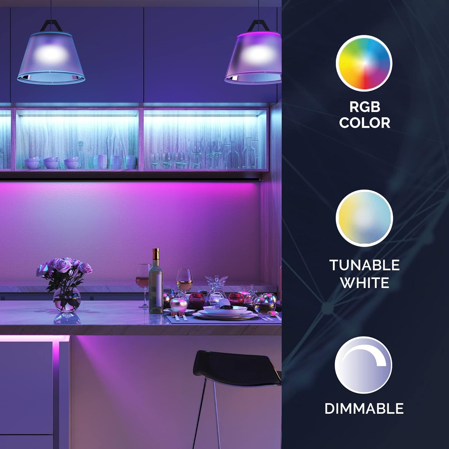 S11254 Starfish 10-Watt A19 Wifi Smart LED Color-Changing Light Bulb, Works with Siri, Alexa, Google Assistant, Smartthings, 2700K-5000K, 800 Lumens