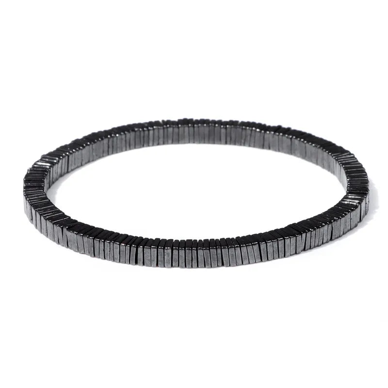 Men Hematite Bracelet Loss Weight No-Magnetic Black Hematite Bead Bracelet Healing Health Therapy Balance Pulsera Jewelry Gift