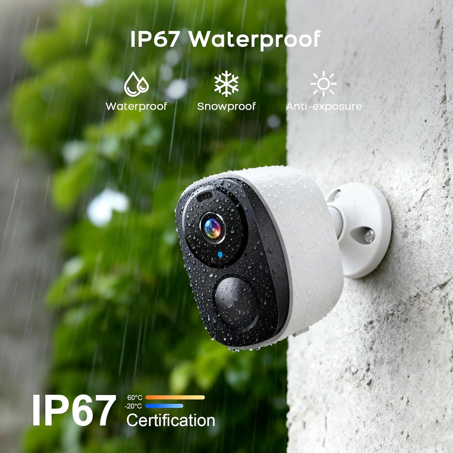Solar Home Security Cameras Wireless Outdoor,2K HD 360°View No Monthly Fee with Wifi Security Camera,Night Vision,Two-Way Audio,Motion Detection,Smart Life APP Control IP66 Waterproof