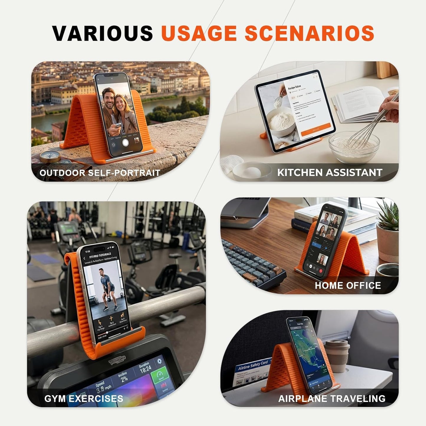 Soporte de Silicona Multiusos para Celular y Tablet