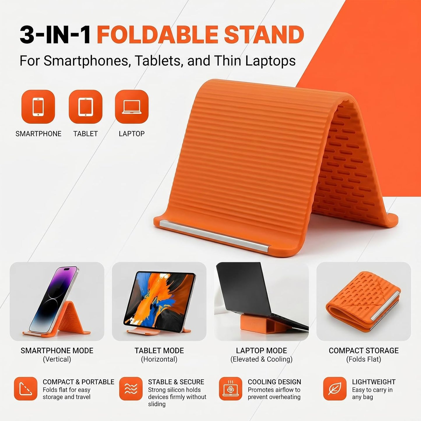 Soporte de Silicona Multiusos para Celular y Tablet