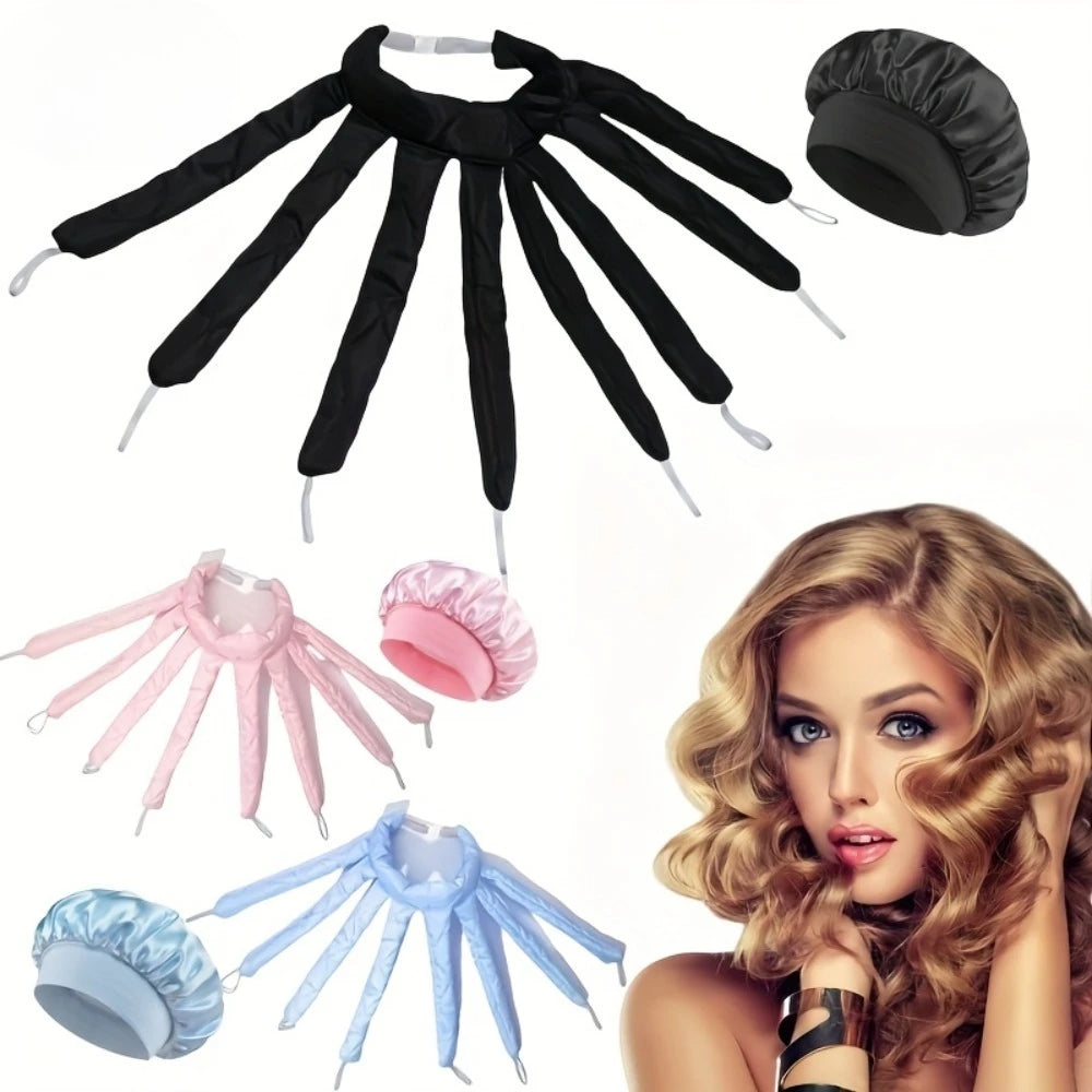 2Pcs Heatless Curling Iron Headbands Night Cap Octopus Curling Iron Soft Overnight Curling Iron Soft Headband Hair Styling Tools