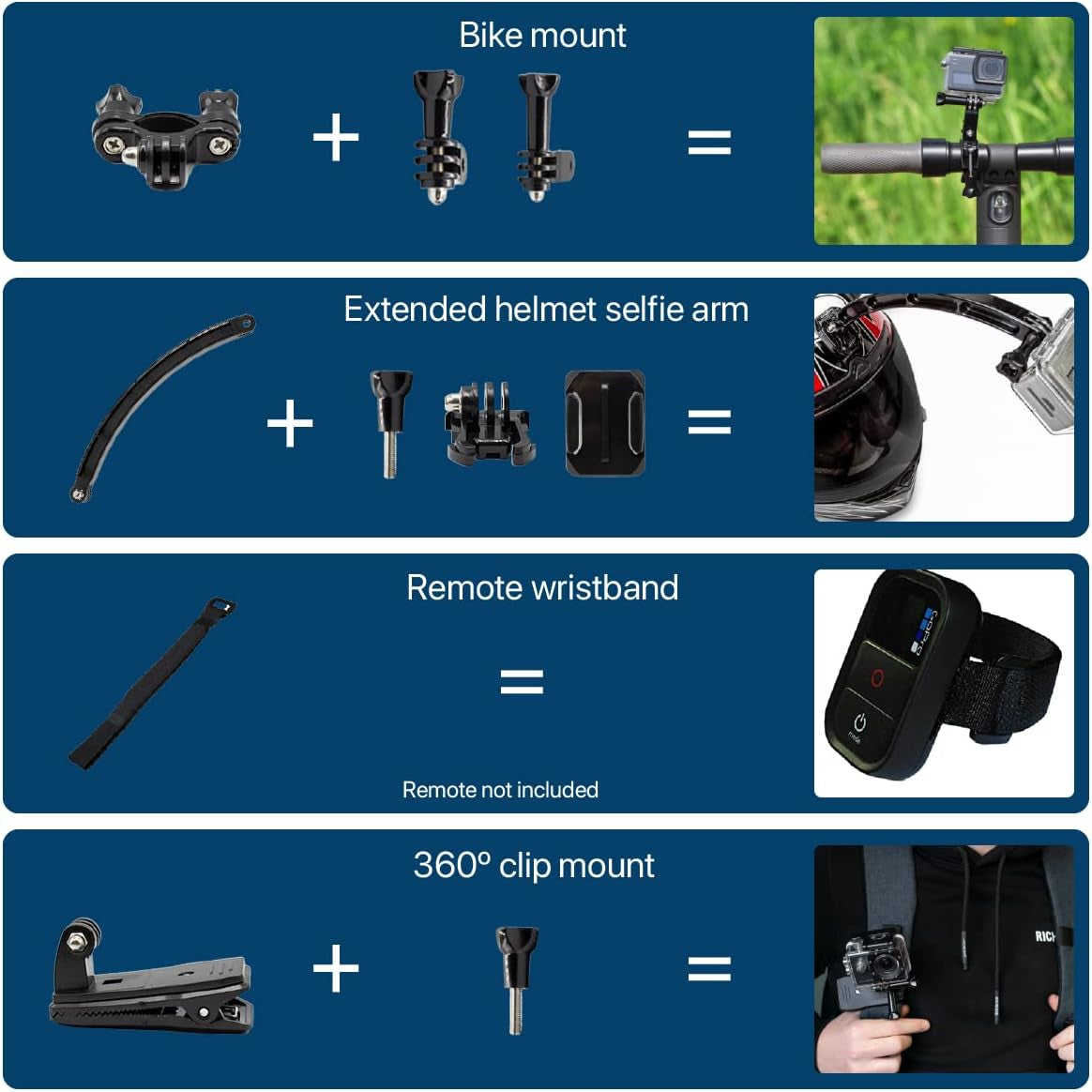 50-In-1 Action Camera Accessory Kit Compatible with Gopro Hero 11 10 9 8 7 6 5 4, Gopro Max, Fusion, DJI Osmo Action, AKASO, Insta 360, Etc. - Incl. Action Camera Head Mount, Tripod and More