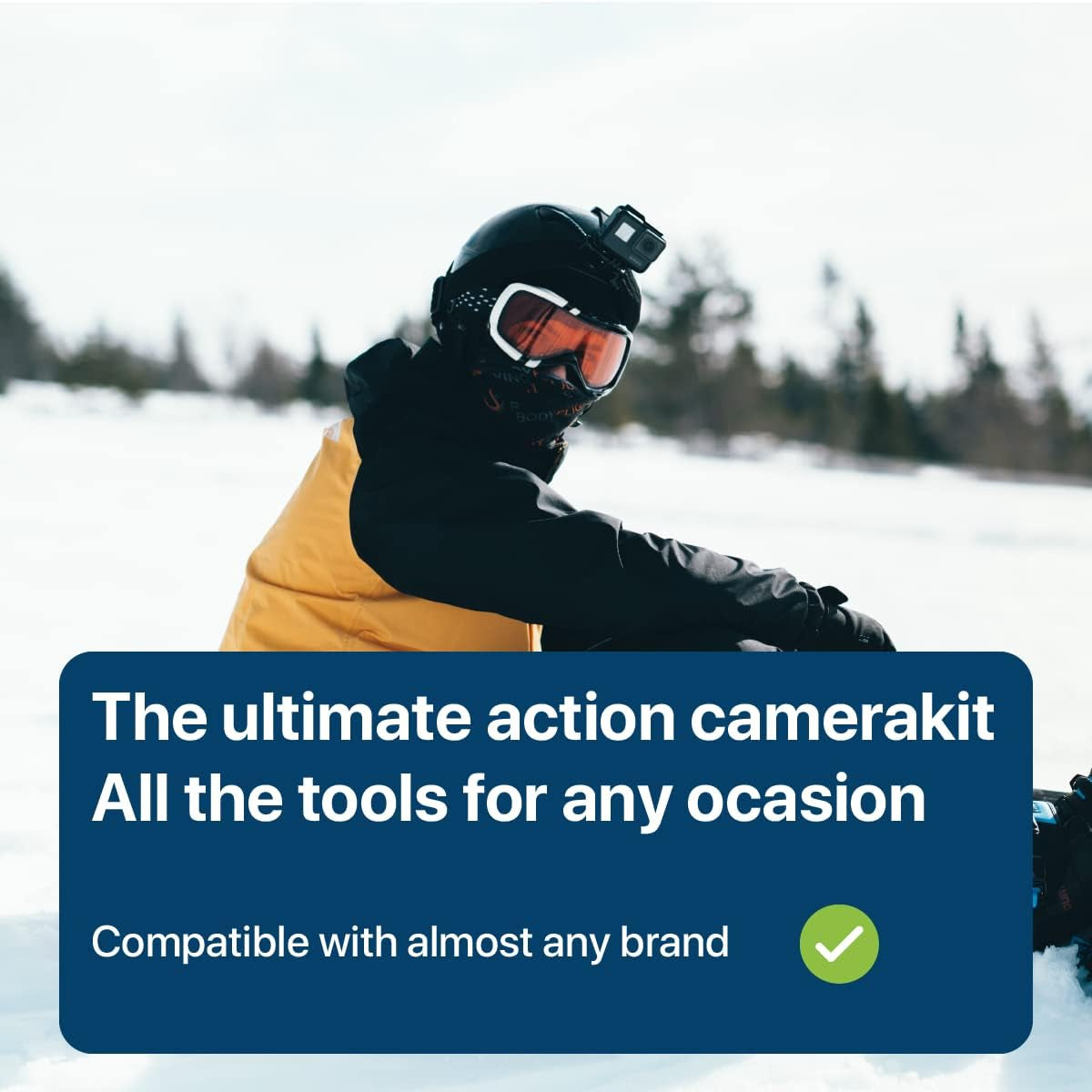 50-In-1 Action Camera Accessory Kit Compatible with Gopro Hero 11 10 9 8 7 6 5 4, Gopro Max, Fusion, DJI Osmo Action, AKASO, Insta 360, Etc. - Incl. Action Camera Head Mount, Tripod and More