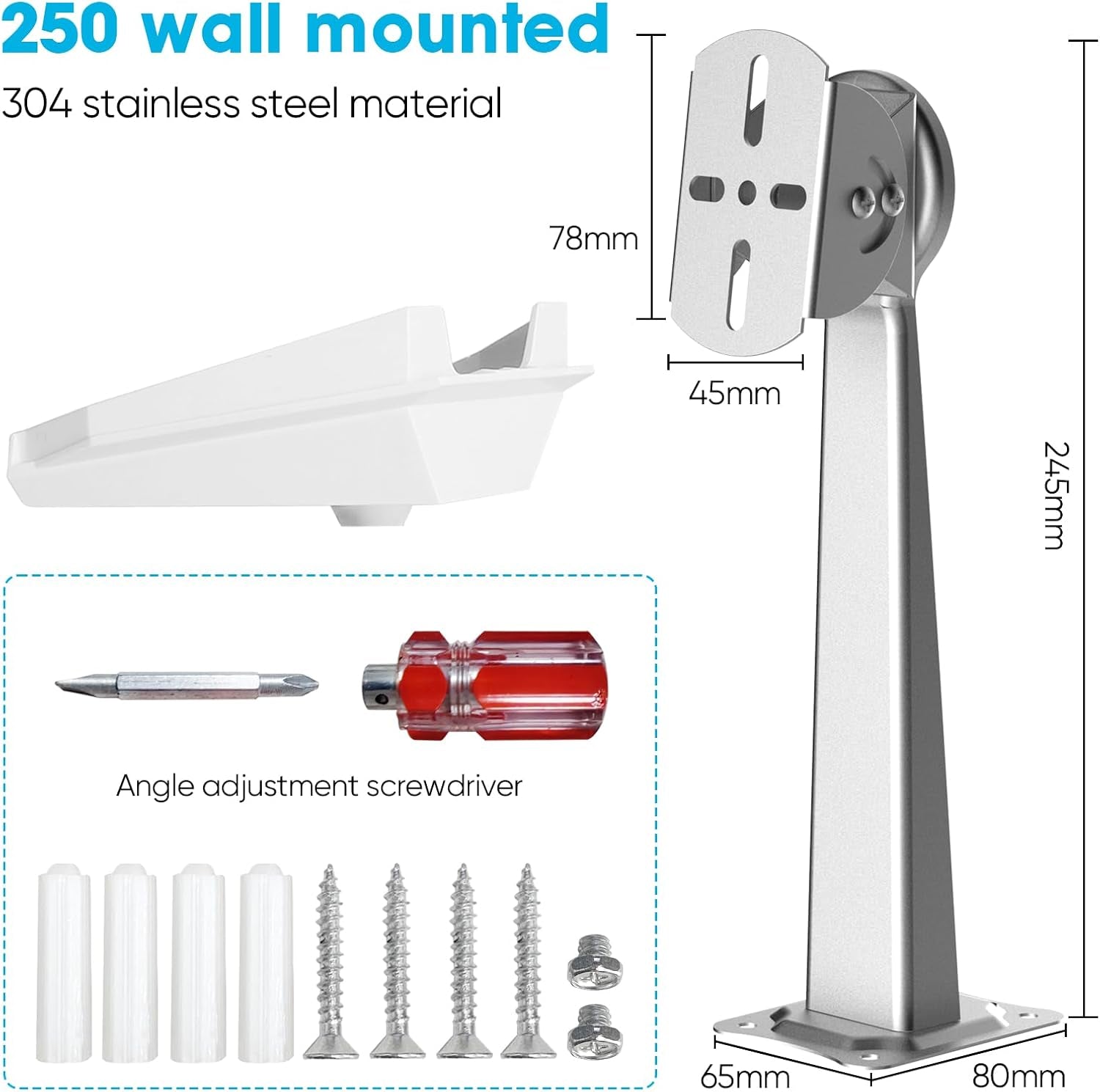 Starlink Mini Adjustable Wall Mounted Kit Accessories, Including 1/4 Inch Nut Base Adapter, Suitable for Connecting and Fixing Starlink Mini Devices