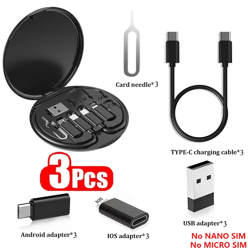 Multi USB Type C to C 60W Charging Adapter Cable Kit USB C to Lighting Conversion Set USB a & Type C to Micro/Type C/Lighting