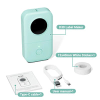 Phomemo D30 Mini Label Printer Wireless Bluetooth Label Printer Portable Pocket Label Printer
