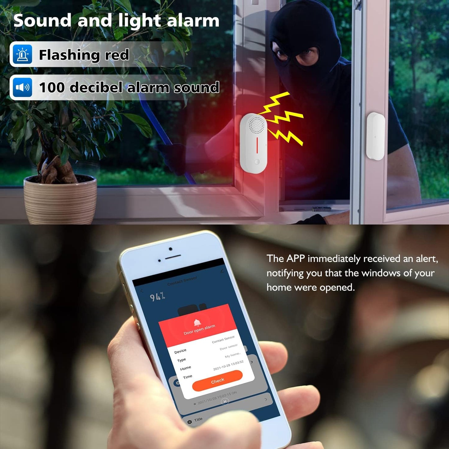 Sensor Inteligente WiFi para Puertas y Ventanas (2 Unidades)