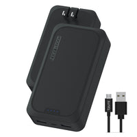 Endurance AC 10,000Mah, Portable Power Bank Charger with Built-In Wall Plug, Black