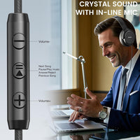 USB C Wired Over-Ear Headphones with Microphone | Volume Control, Share Port, Adjustable Headband Foldable Stereo Headset for Adult/Teens for Iphone 16, Laptop, Gaming, Travel