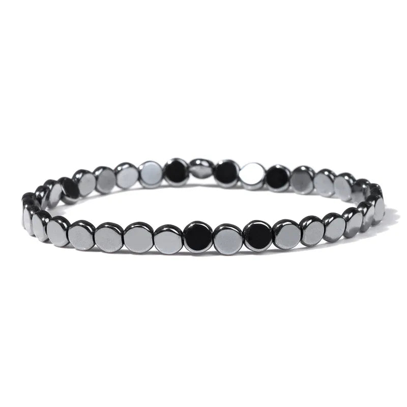 Men Hematite Bracelet Loss Weight No-Magnetic Black Hematite Bead Bracelet Healing Health Therapy Balance Pulsera Jewelry Gift