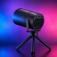 Proyector portátil P300, vista trasera con conectores