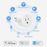 Smart Plug Wifi Outlet Works with Alexa & Google Home, 15A, 4-Pack | Smart Home Socket with Remote Control & Timer Function, Wifi Plug for Household Appliances, No Hub Required, 2.4Ghz Wifi Only