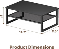 2-Tier Computer Monitor Stand Riser, Desk Organizer for Monitor, Black