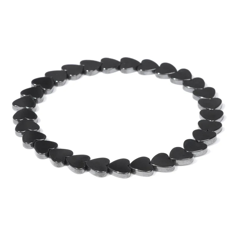 Men Hematite Bracelet Loss Weight No-Magnetic Black Hematite Bead Bracelet Healing Health Therapy Balance Pulsera Jewelry Gift