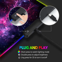 LED Gaming Mouse Pad RGB, Large Mouse Pad with 14 Light Modes, Keyboard Mousepad Led Extended Surface (35.4 X 15.8 In) for Desktop Gamers, Blue Purple Starry Nebula