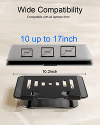 Adjustable Laptop Stand, Aluminum Laptop Riser | Portable Notebook Stand, Foldable Computer Holder for Macbook Air Pro, Dell XPS, HP and All 10–17 Inch Laptops, Black