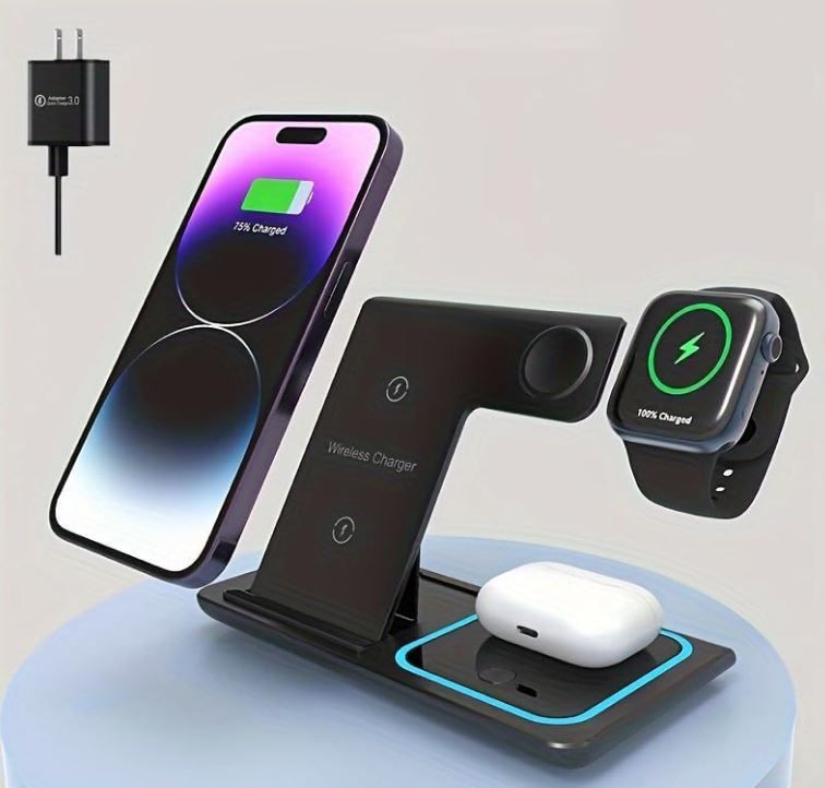 Cargador Inalámbrico 3 en 1 para iPhone