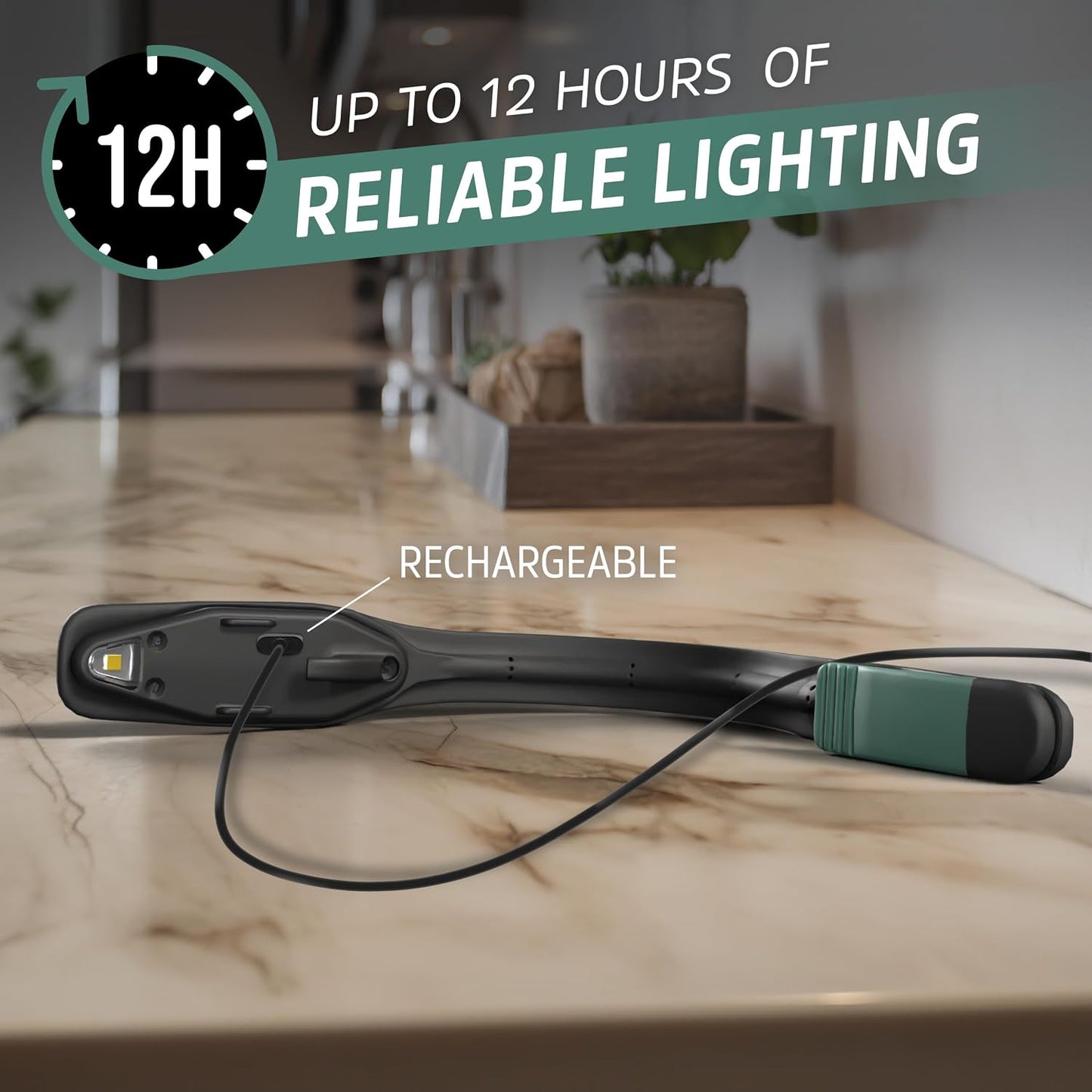Flex-R LED Rechargeable Book Lights for Reading at Night, Reading Light with Warm LED Color, Long-Lasting and Lightweight Reading Lamp